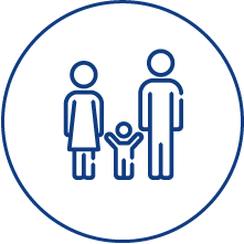 Dessin d'une famille, des parents avec un enfant