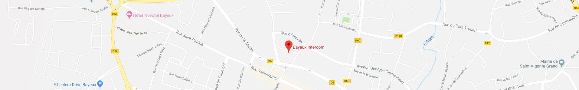 Plan d'accès aux bâtiment de Bayeux Intercom