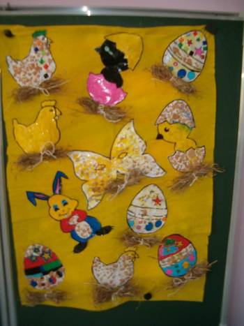 Décoration de Pâques réalisées à l'école Bellevue